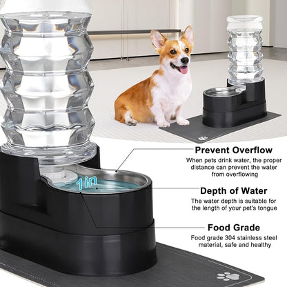 RIZZARI Large Water Dispenser for Dogs: 8L Black Raised Gravity Auto-Refill - Image 5