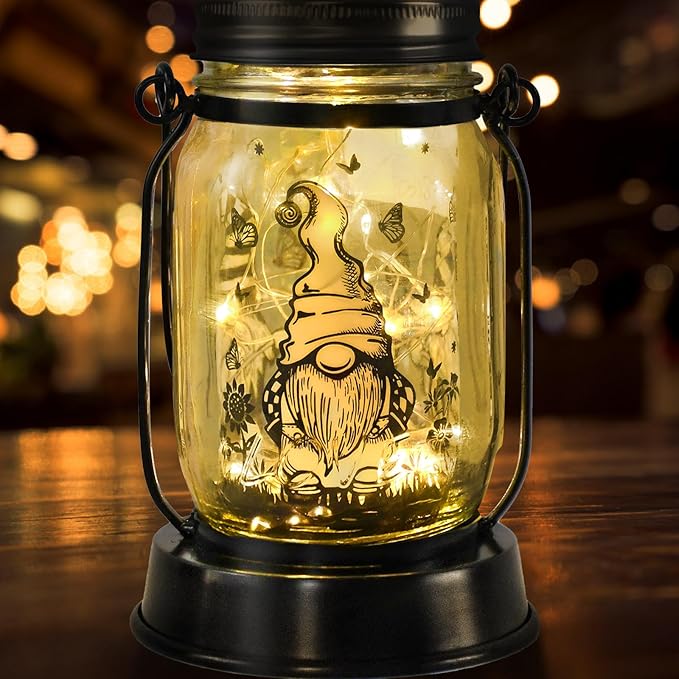 kyoryuger Gnome Gifts for Women/Men Gnome Lovers Solar Lantern Mom Birthday by kyoryuger