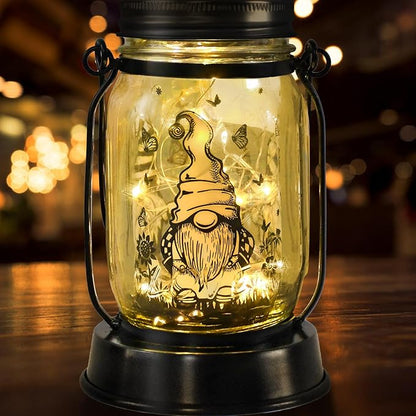 kyoryuger Gnome Gifts for Women/Men Gnome Lovers Solar Lantern Mom Birthday by kyoryuger