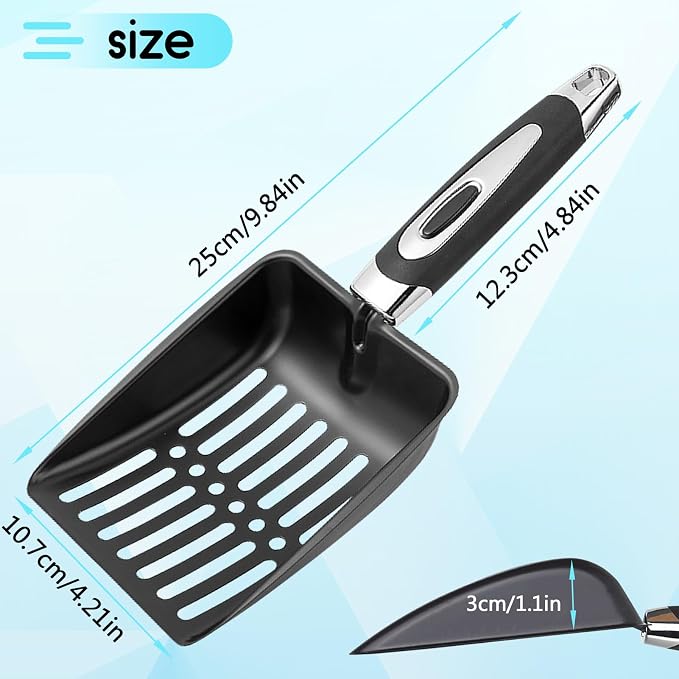 Stainless Steel Cat Litter Scoop, Metal Cat Litter Scoop, Kitty Metal Scooper - Image 2