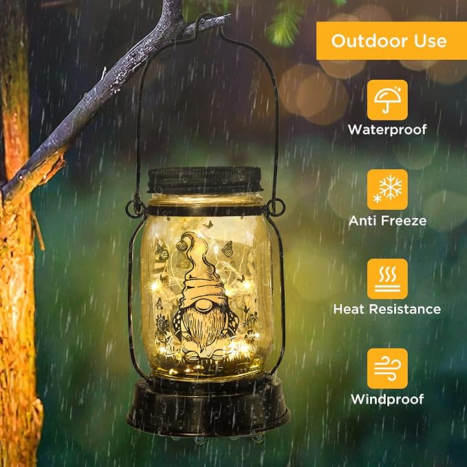 kyoryuger Gnome Gifts for Women/Men Gnome Lovers Solar Lantern Mom Birthday - Image 9