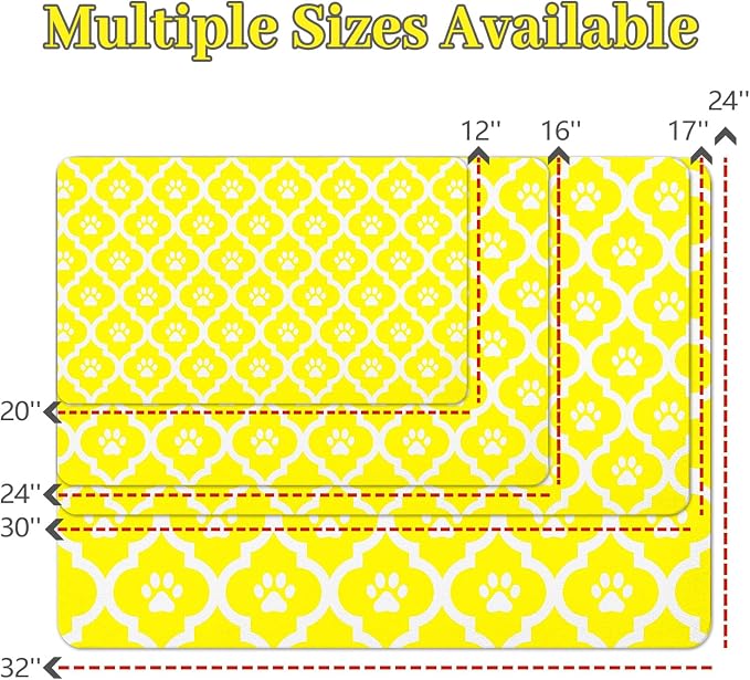 Dog Food Mat 16X24 Inch Pet Feeding Absorbent Mats - Image 4