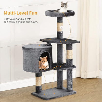 BestPet | 36" Cat Tree Tower | Light Gray | Sturdy Multi-Level Cat Tree - Image 5