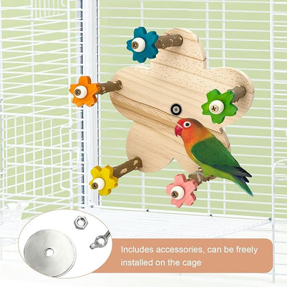 Parakeet Toys, Natural Wood Perch - Image 5