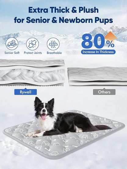 Rywell Dog Cooling Mat 2.0, Elegant Grey Edition, 24 * 18 Thickened Cooling Pad - Image 5