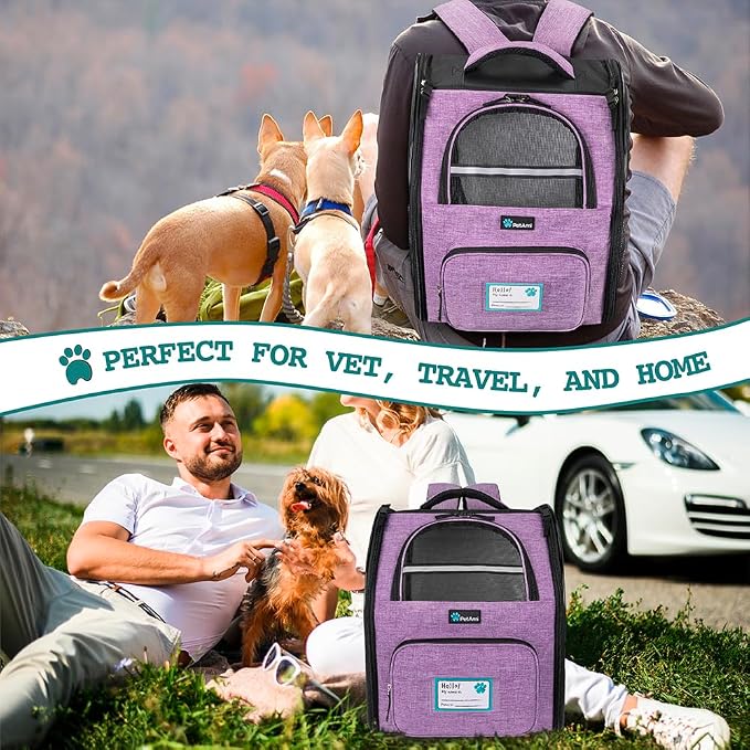 PetAmi Dog Backpack Carrier for Small Large Cat, Ventilated Pet Hiking Backpack - Image 7