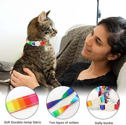 Cat Collar, 2 Pack LGBT Cat Collars Breakaway - Image 2