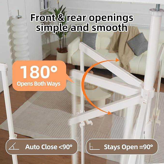 74.80-98.43'' Extra Tall Cat Gate, Adjustable 33.86 and 41.7" Wide, Transparent - Image 7