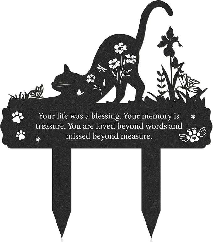Grave Markers for Cemetery for Cat, Metal Grave Markers Yard Memorial Pet by RNGMSI