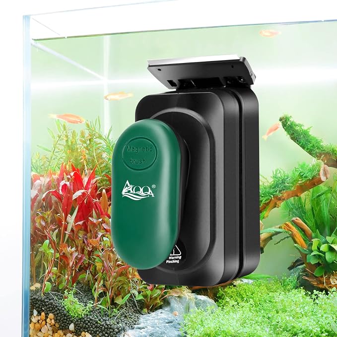 AQQA Aquarium Strong Magnetic Cleaner Brush, Fish Tank Glass Algae Magnet by AQQA