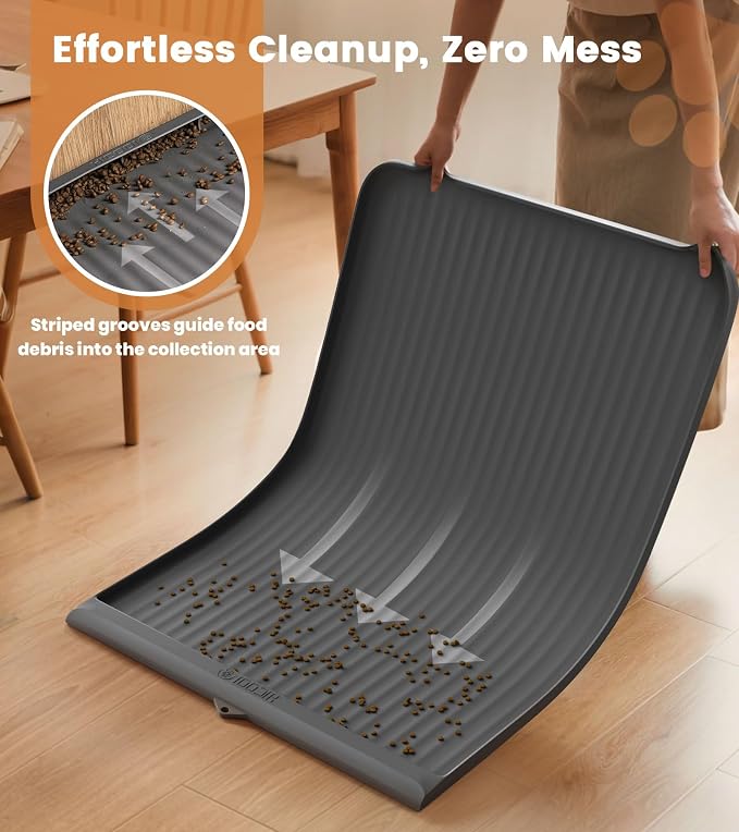 Dog Food Mat 36"x24", Waterproof Pet Feeding Mat - Image 2