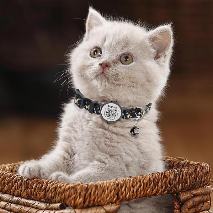 2 Pack Stars and Moon, Solid & Safe Safety Plaid Kitten Collars - Image 4