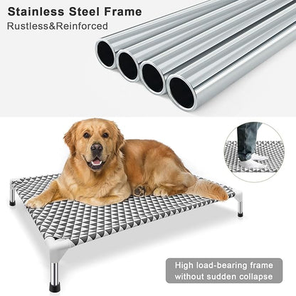 Elevated Outdoor Dog Bed, Large Size, Cotton Material, Non-Slip Feet, Fits up - Image 3