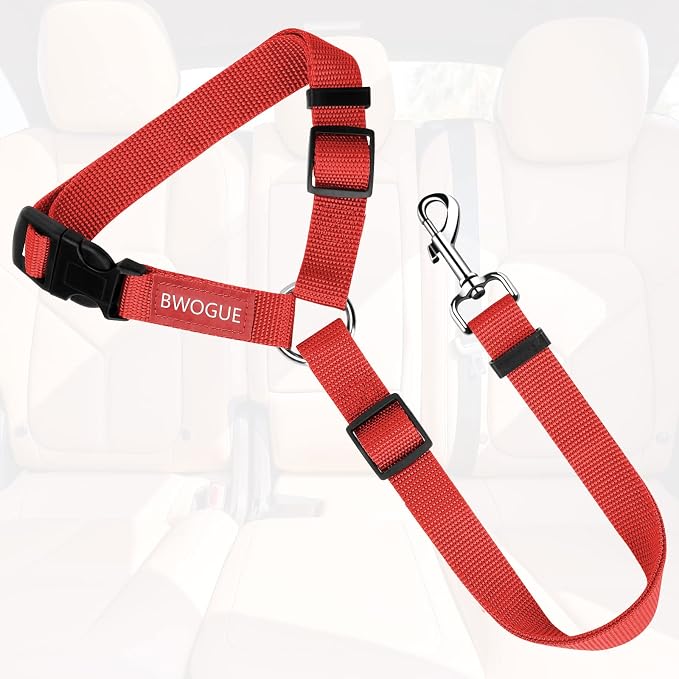 BWOGUE Pet Dog Cat Seat Belts, Car Headrest Restraint Adjustable Safety Leads - Image 2