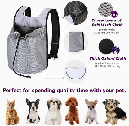 Dog Front Carrier Backpack, Ventilated Mesh Puppy Back Pack - Image 3