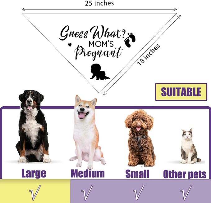 Pregnancy Announcement Dog Bandanas, Guess What? My Mom is Pregnant Reveal Scarf - Image 7