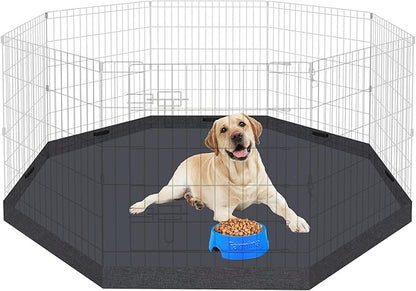 Dog Pen Pet Playpen Dog Fence Bottom Pad Indoor Foldable Metal Wire Exercise by Peekaboo
