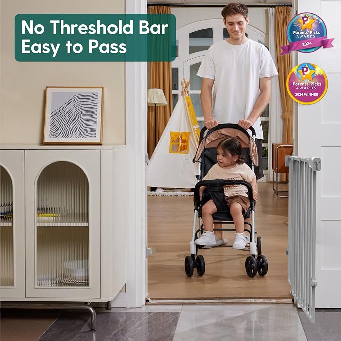Babelio Baby Gate for Stairs & Doorways, 26-43" W 34" H Extra Tall| No Bottom - Image 2