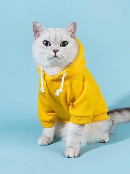 QWINEE Basic Dog Hoodie Sweatshirt Puppy Sweater Warm Cat Costumes Pet Clothes - Image 3