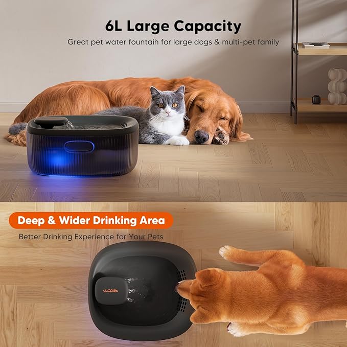 WOPET Dog Water Fountain for Large Dogs, 6L/205oz/1.7Gal Automatic Dog and Cat - Image 2