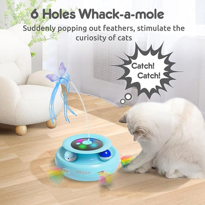 ORSDA Cat Toy, 3-in-1 Automatic Interactive Electronic Moving Ambush Feather - Image 5