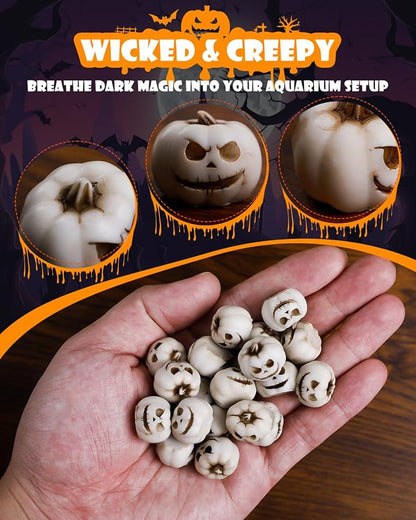 Uniclife 20 Pcs Halloween Mini Pumpkin Decorations, Halloween Fish Tank Decor - Image 5