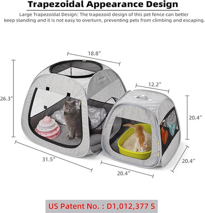 Tenrai Portable Cat Playpen, Trapezoidal Design - Image 2