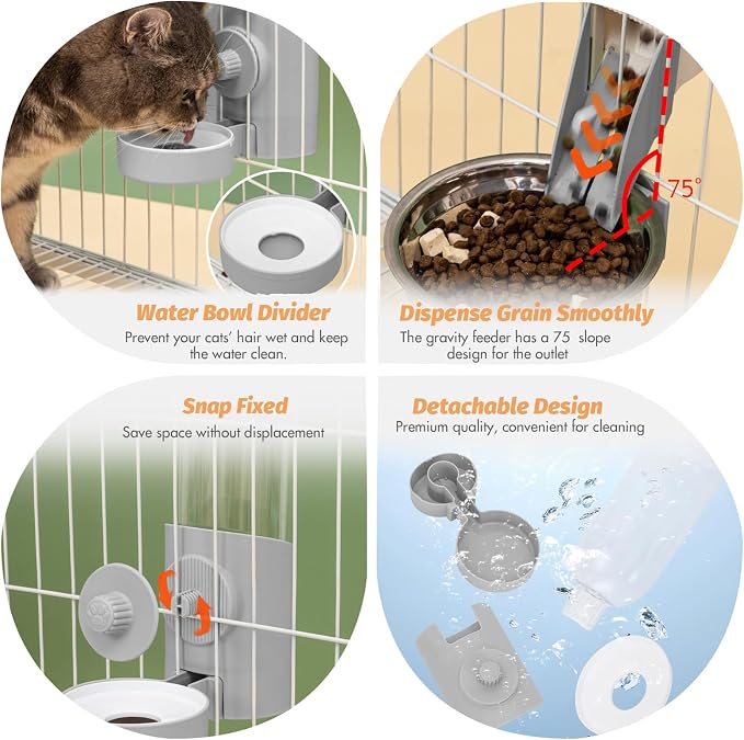 Yummy Sam Hanging Cage Automatic Small Pet Food Bowl Water Bottle Dispenser - Image 4