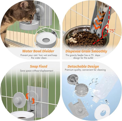 Yummy Sam Hanging Cage Automatic Small Pet Food Bowl Water Bottle Dispenser - Image 4
