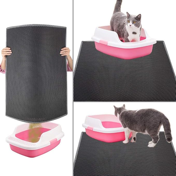 Pieviev Cat Litter Mat Double Layer Waterproof Urine Proof Trapping Mat 1 Pack) - Image 7