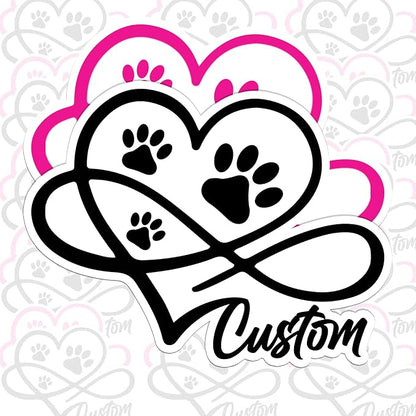 Personalized Infinity Paw Print Sticker by SANGAROM