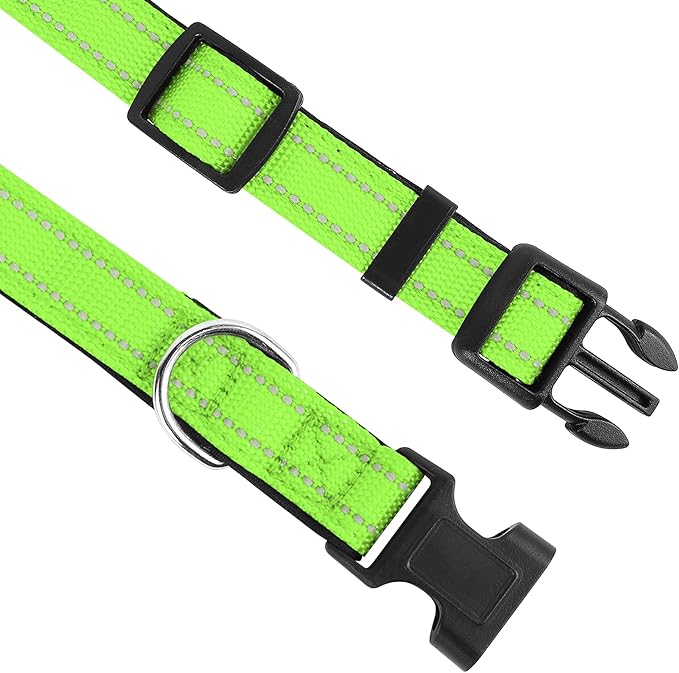 Reflective Dog Collar, Adjustable Soft Neoprene Padded Nylon Pet Collars - Image 3