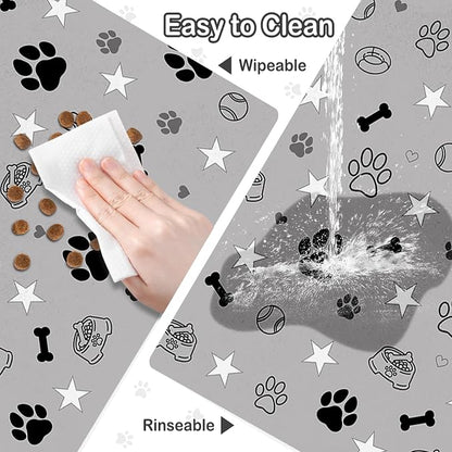 Dog Food Mat for Pet Cat Food Mat, Non-Slip Cat Pet Feeding Mats for Floor - Image 7