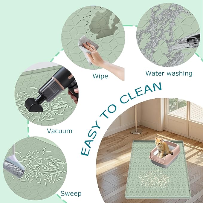 Cat Litter Mat, Silicone Large Cat Litter Trapping Mat - Image 3