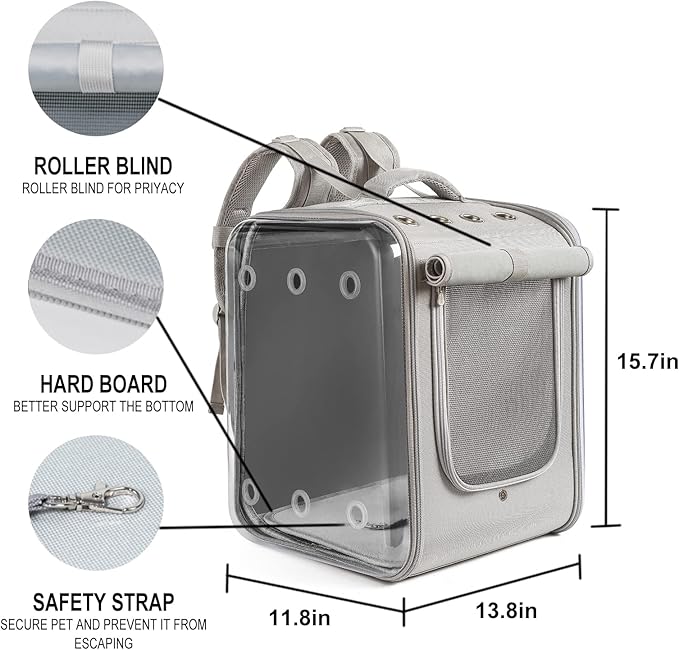 Cat Backpack Carrier Large Pet Backpack Carrier, 17lbs Load-Bearing Ventilated - Image 6