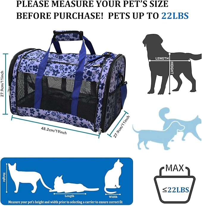 Soft-Sided Kennel Pet Carrier for Small Dogs, Airline Approved Cat Carriers Dog - Image 3