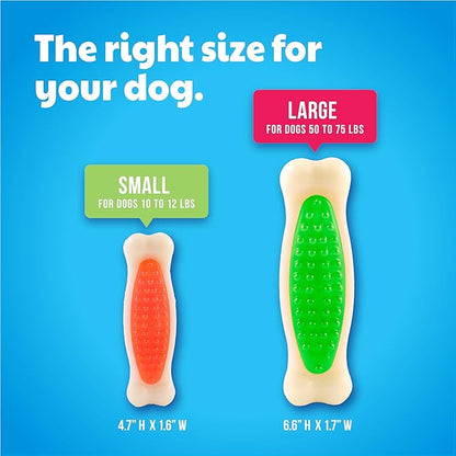 Hartz Chew 'n Clean Tuff Bone Tough Dog Chew Toy, Large 3 Pack - Image 4