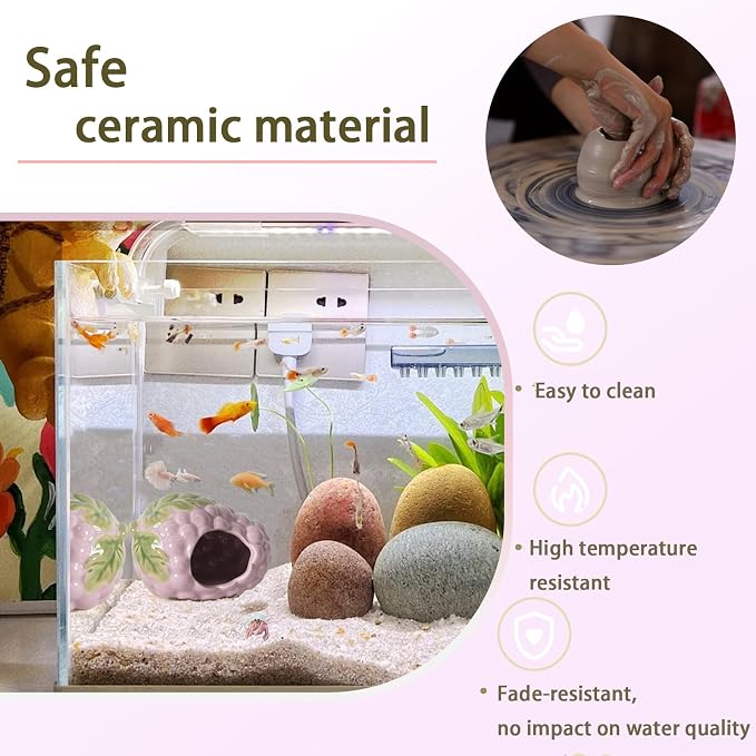 Aquarium Decor Cave Betta Fish Aquarium Accessories Ornaments Hiding Cave Grape - Image 4
