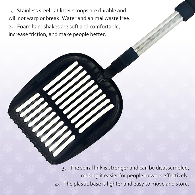 PINVNBY Cat Litter Scooper, Long Handle Litter Sifter Scoop - Image 5