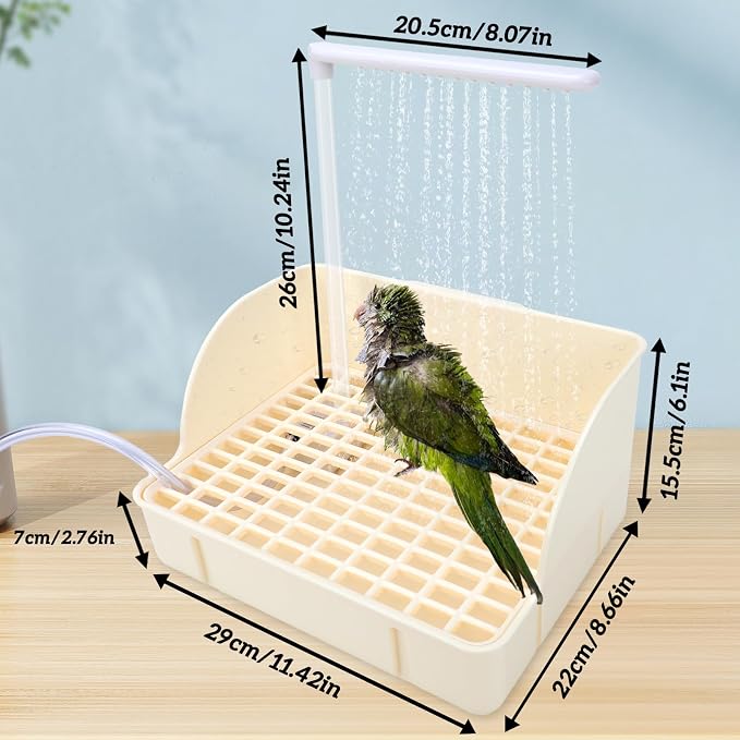 Automatic Bird Bath with Pump, Parrot Bathtub with Anti-Bite Cord Protector - Image 5