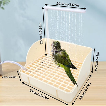 Automatic Bird Bath with Pump, Parrot Bathtub with Anti-Bite Cord Protector - Image 5