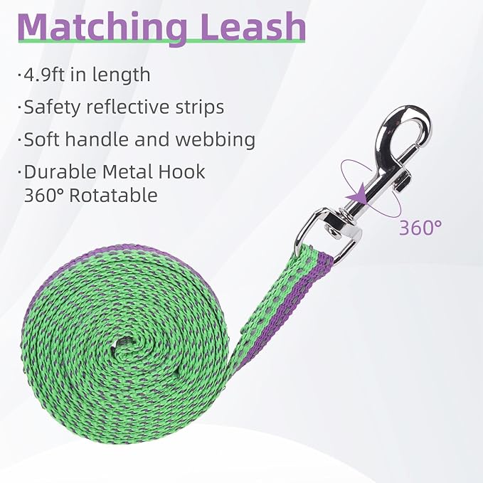 PUPTECK Adjustable Cat Harness and Leash Set Escape Proof Kitten Strap Collar - Image 6