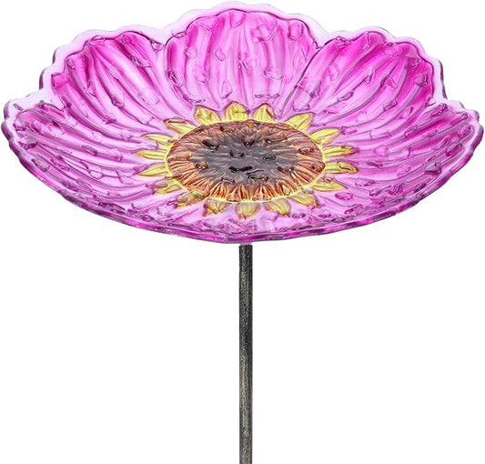MUMTOP Glass Bird Baths for Outdoors, 12 Inch Bird Bath Bowl by MUMTOP