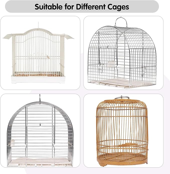 Bird Cage Seed Catcher, 45-90'' Adjustable Cover, Universal Nylon Mesh Net - Image 6