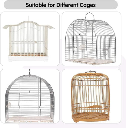 Bird Cage Seed Catcher, 45-90'' Adjustable Cover, Universal Nylon Mesh Net - Image 6