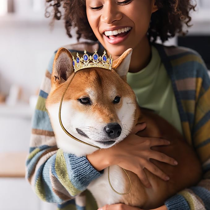 Abbylike Pet Rhinestone King Crown, Queen Crown - Image 7