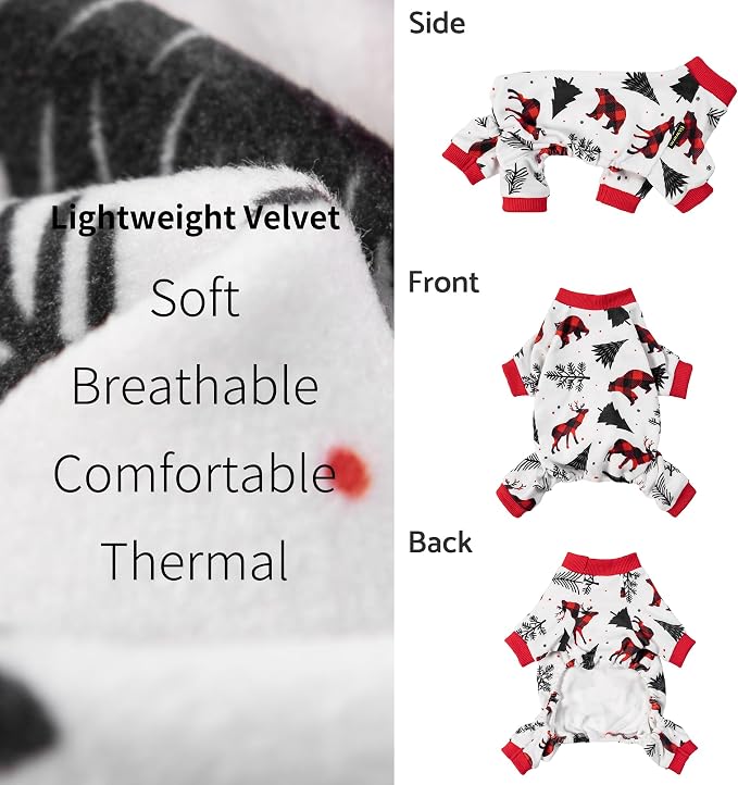 Fitwarm Reindeer Dog Christmas Pajamas, Winter Doggy Clothes - Image 5