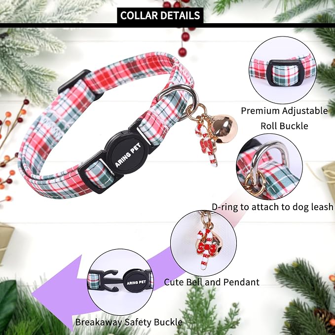 ARING PET 2 Pack Cat Collar, Christmas Breakaway Kitten Small Collars - Image 2