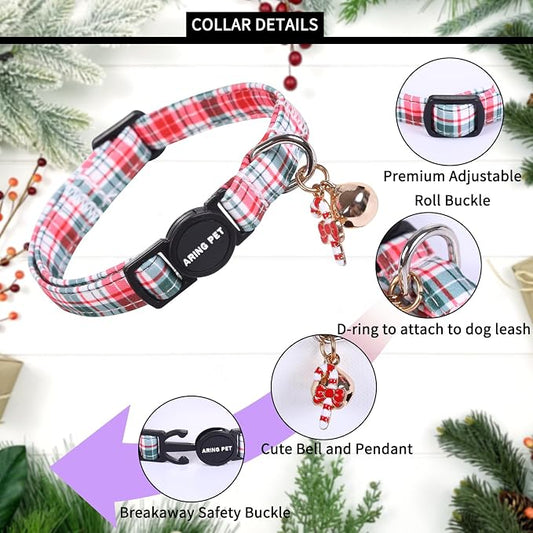 ARING PET 2 Pack Cat Collar, Christmas Breakaway Kitten Small Collars - Image 2