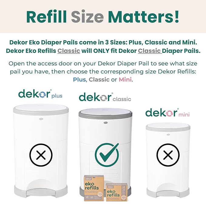 Diaper Dekor CLASSIC Diaper Pail Refills 2 Count Unscented Exclusive - Image 2